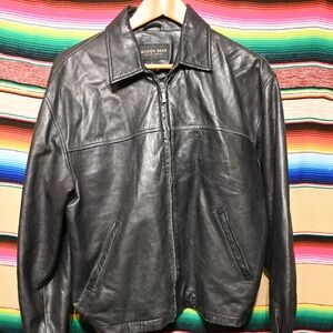 Golden Fear sportswear leather jacket